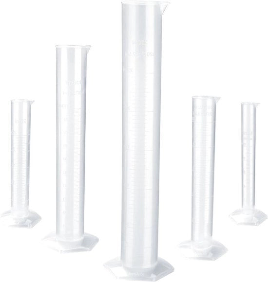 Cilindro di misurazione di plastica graduata - 10ml, 25ml, 50ml, 100ml, 250ml