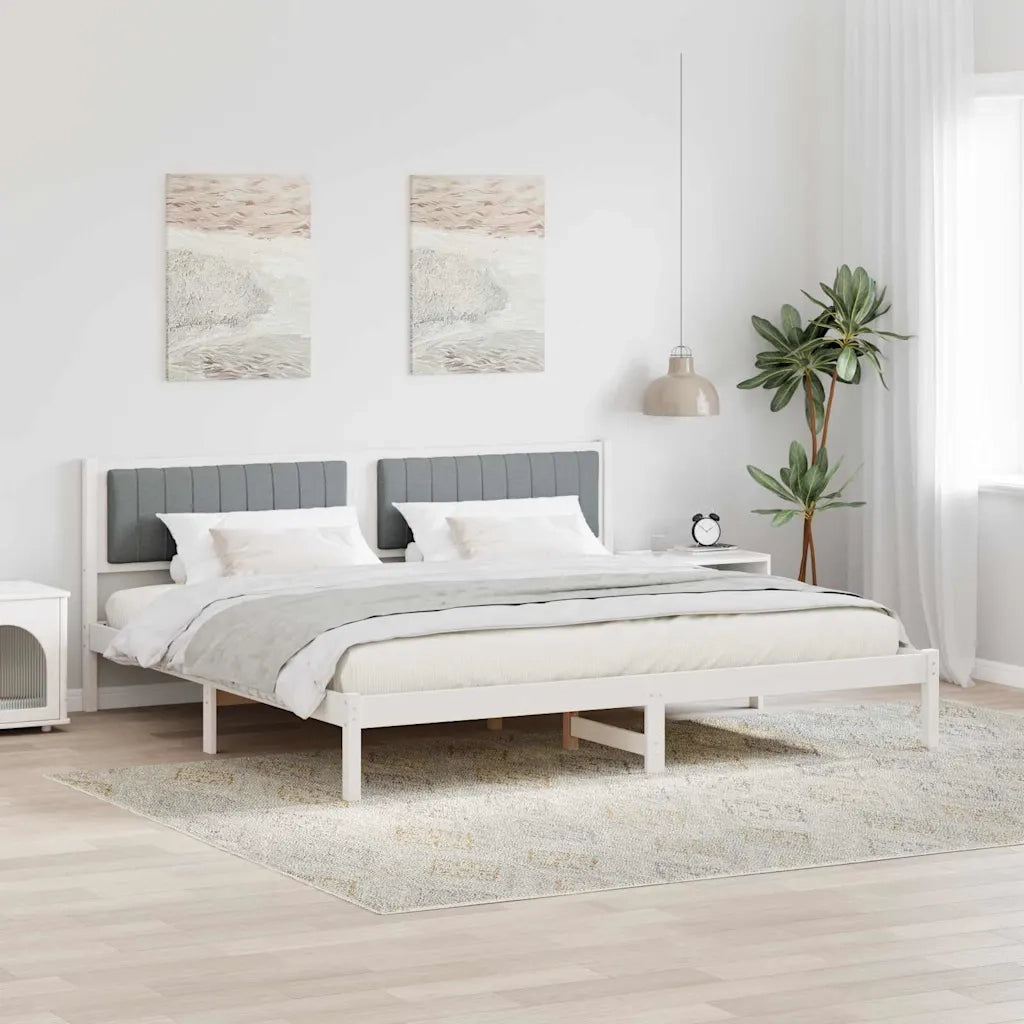 Letto matrimoniale | Letto per adulti | Struttura del letto Grigio chiaro 200 x 200 cm Pino massello