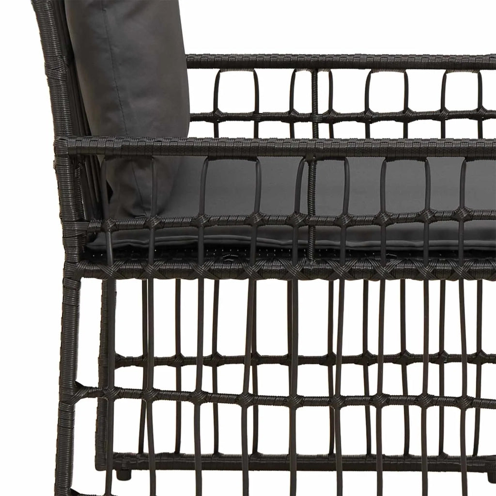 Set di Mobili da Esterno 3 pcs Nero e Grigio scuro 42025139