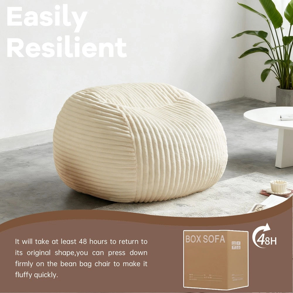Poltrona Sacco Beige ¨C MINIMAL ¨C Velluto Memory Foam, Soggiorno e Camera