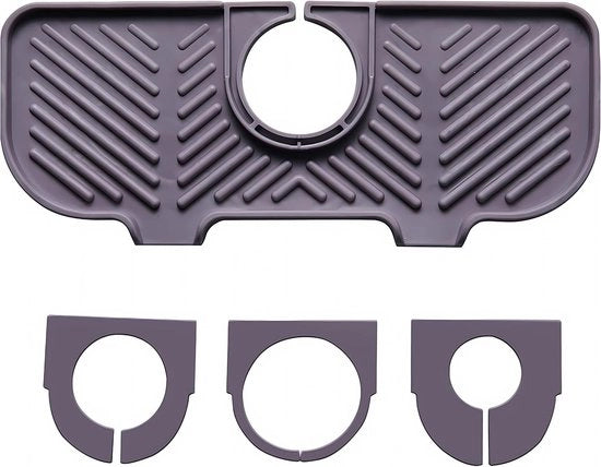 Mat di silicona per organizzare servizi e sapone - grigio