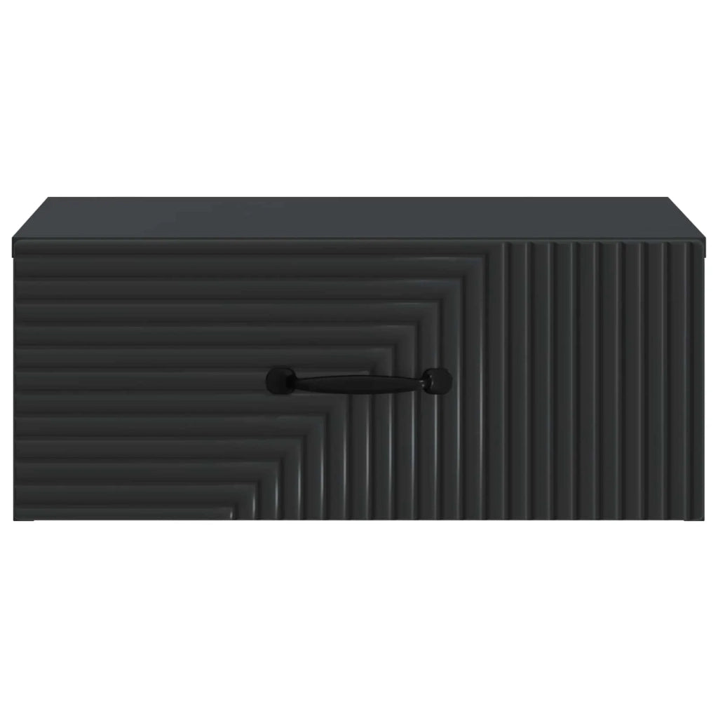 Set di 2 Comodini | Armadio da Notte | Mobiletto da notte a muro Nero 49 x 34,5 x 20 cm