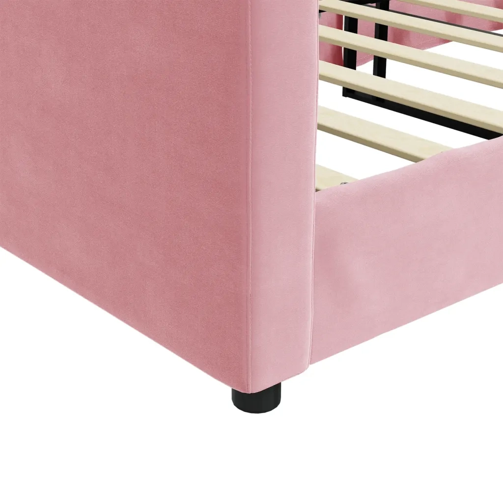 Letto da Giorno Rosa 100x200 cm in Velluto 354146