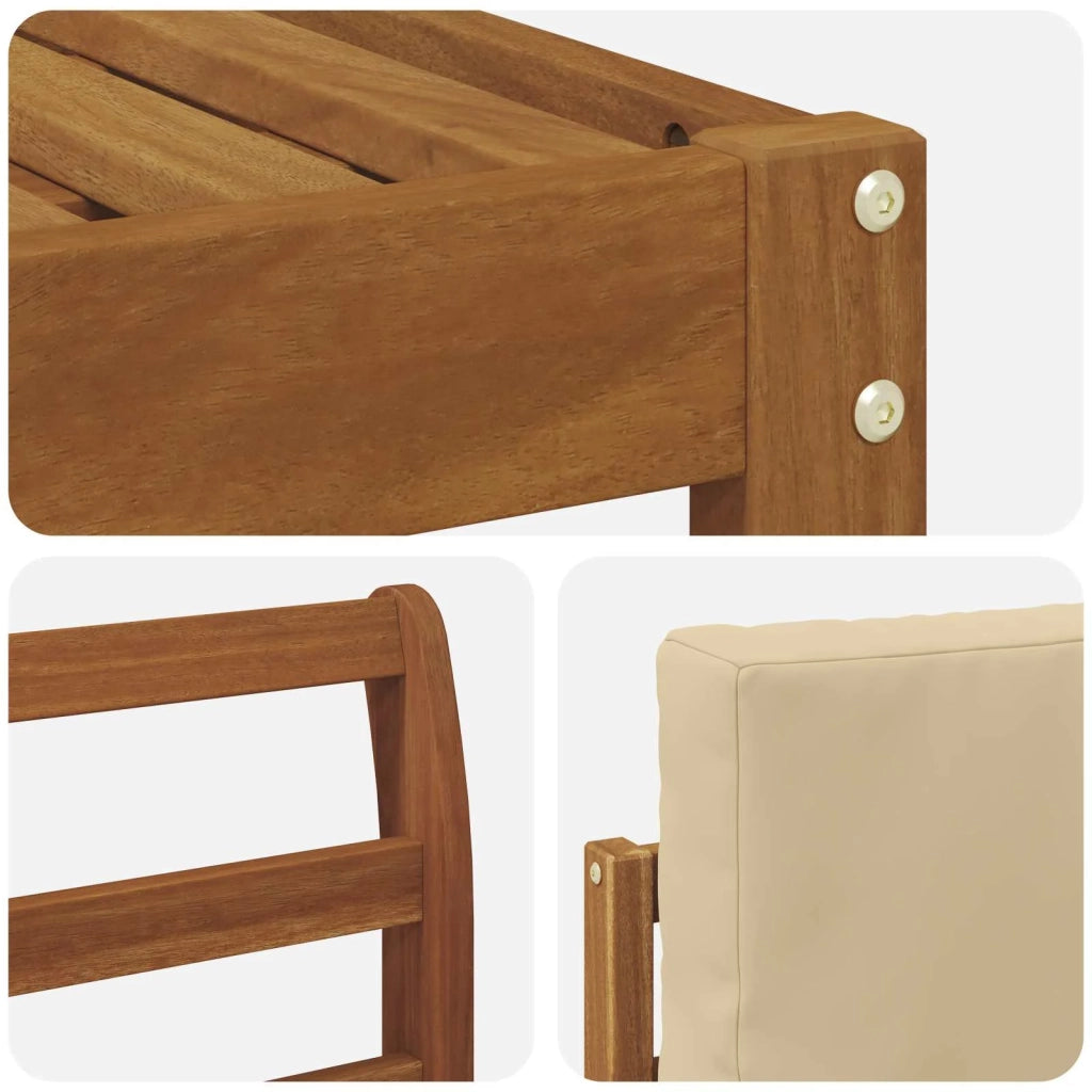Set di divani da esterno con cuscino 8 pcs Naturale e Beige 3366816