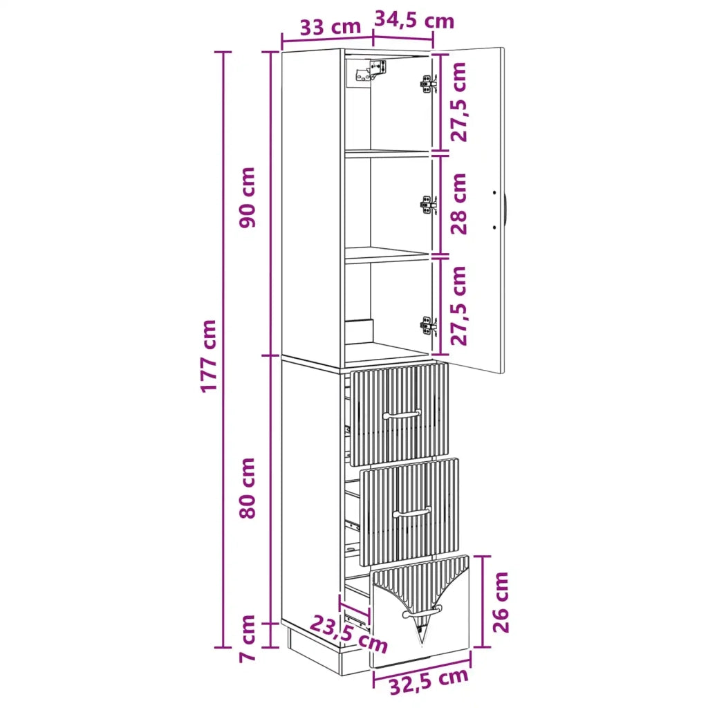 Set di armadi 2 pcs Bianco Lucido 33 x 34,5 x 87 cm 3416812