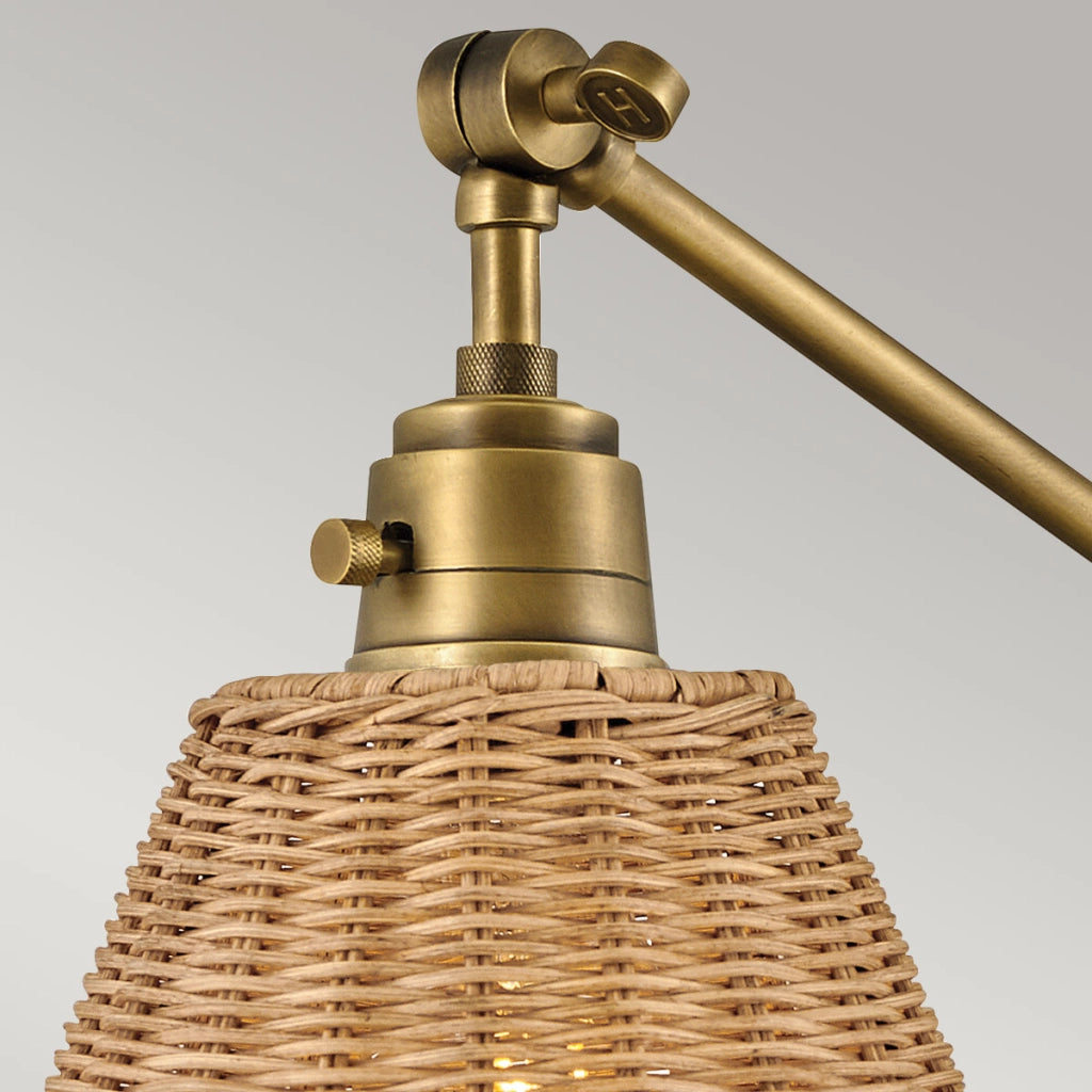 Applique ARTI Hinkley ottone rattan lettura E27 60W