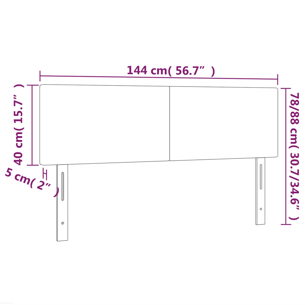Testiera Blu 144x5x78/88 cm in Tessuto 345790