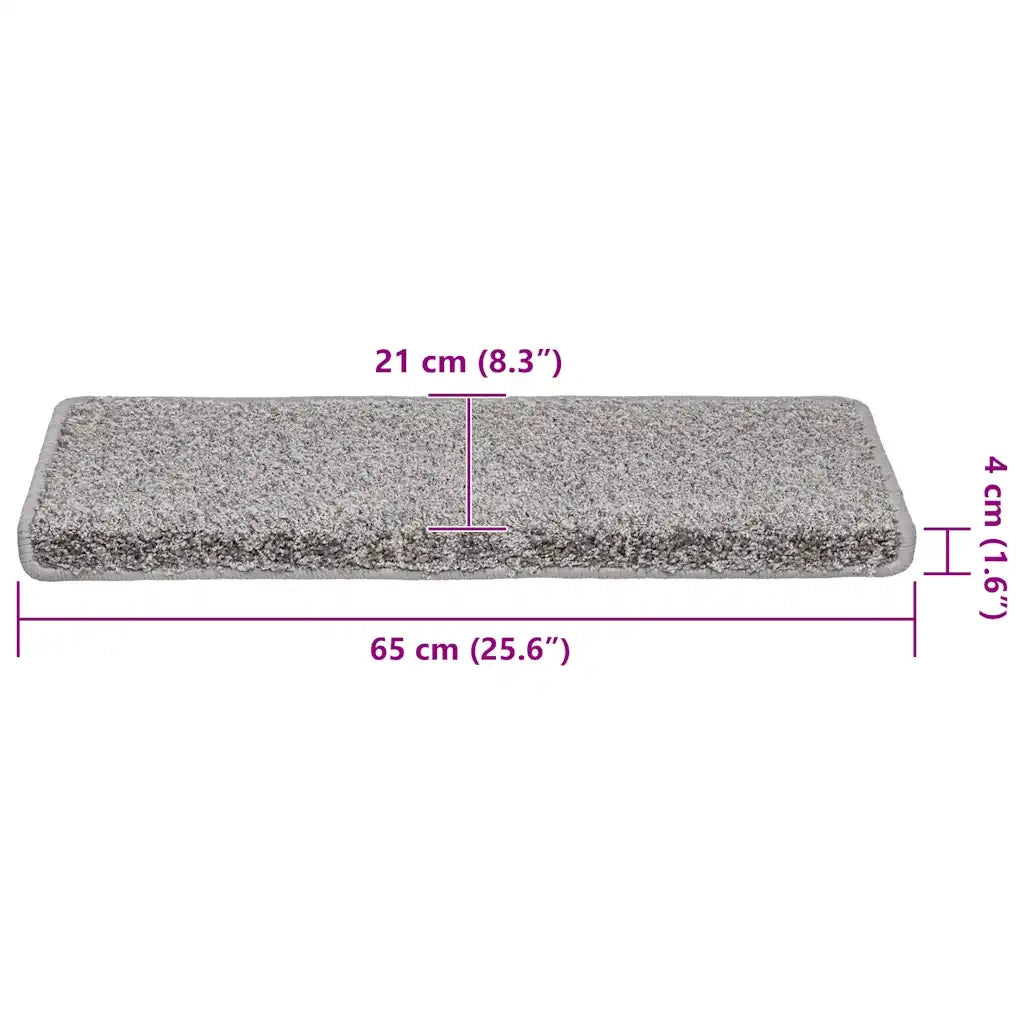 Tappetini per scale 30 pz | Gradini per Scale 65x21x4 cm Grigio Bordo rettangolare