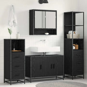 Set di mobili per il bagno 4 pcs Rovere Nero Legno multistrato 3402341