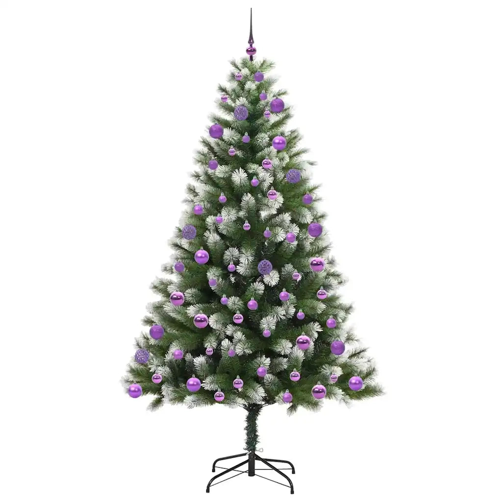 Albero di Natale artificiale a cerniera con neve fioccata 3395457