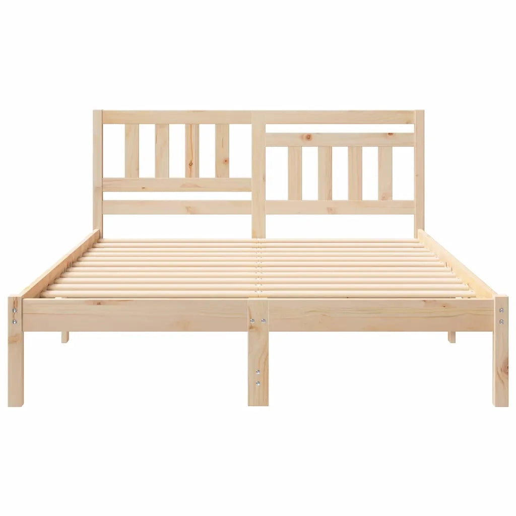Letto matrimoniale | Letto per adulti | Struttura del letto Marrone 135 x 190 cm Pino massello