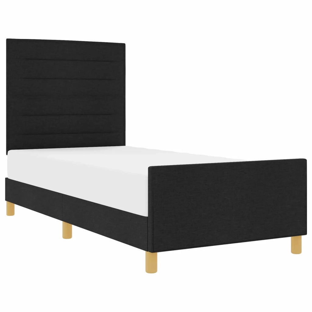 Struttura del letto con testiera Nero 80 x 200 cm Tessuto 3344608