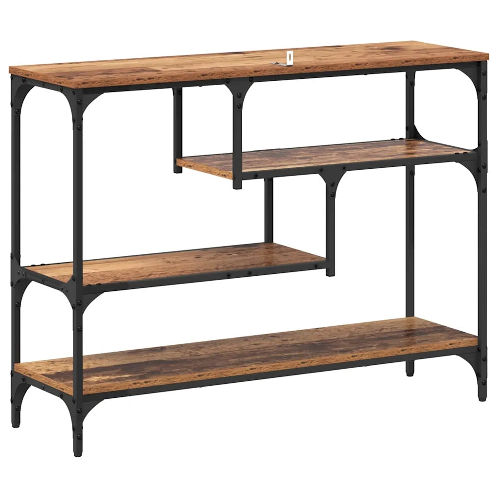 Tavolo consolle con lo scaffale Legno vecchio 100 x 30 x 75 cm 883540
