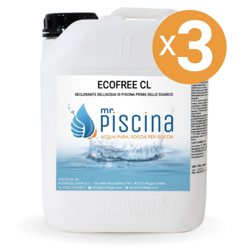 ECOFREE CL confezione da 10 L - Decloratore per piscine Quantità confezione: 3 confezioni