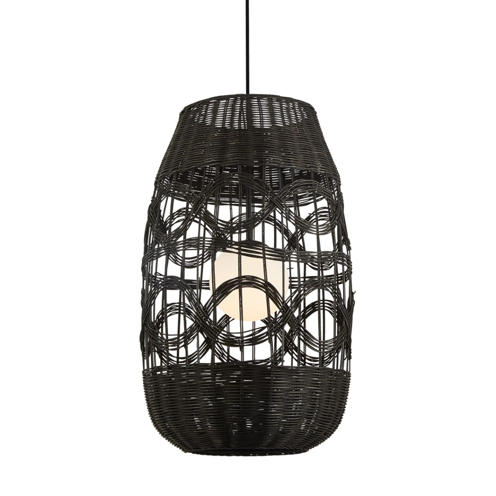 Lampada sospensione boho Arona nera Ø40 G9 Milagro