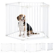 Cancello per Cani Regolabile Pieghevole ¨C Minimal ¨C Bianco 300x74.5 cm