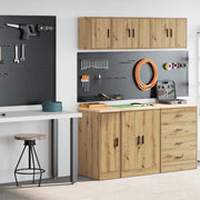 Armadi da Garage 2 pz Rovere Artigianale in Legno Multistrato 3328295
