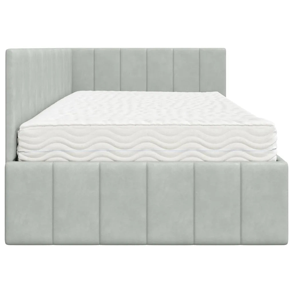 Struttura Letto Angolare con Materasso 2 pcs Grigio chiaro 3393848