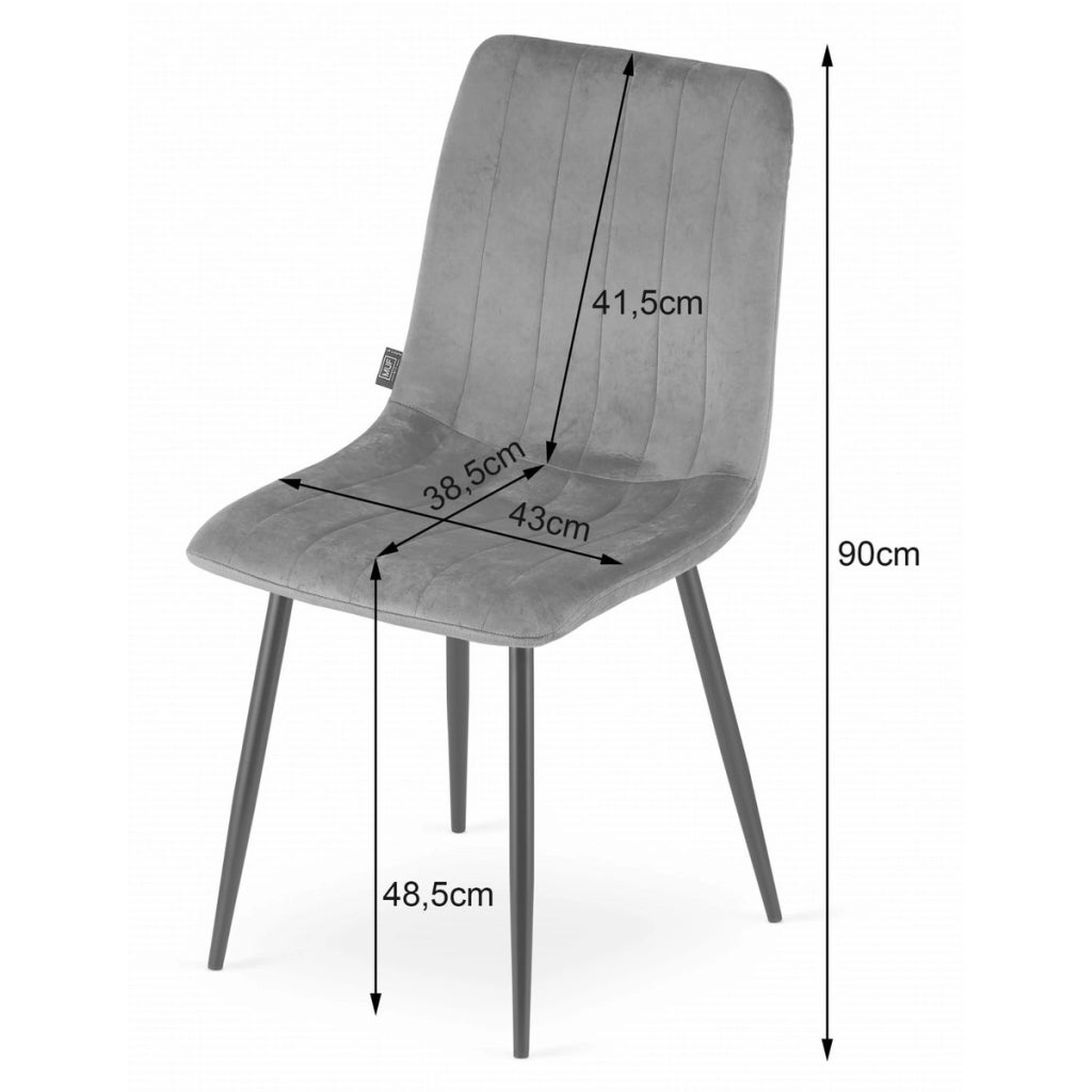 Set di 2 sedie Lava in velluto beige chiaro e metallo nero