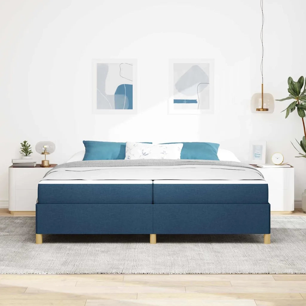 Struttura del letto con materasso Blu 200 x 200 cm Tessuto 3398968