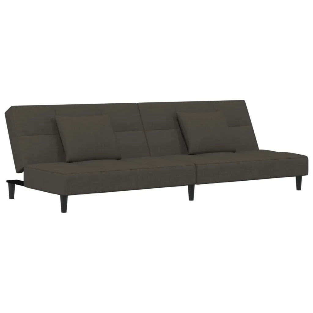 Divano letto | Sof¨¤ letto | Letto singolo a 2 Posti con 2 Cuscini Grigio Scuro in Velluto