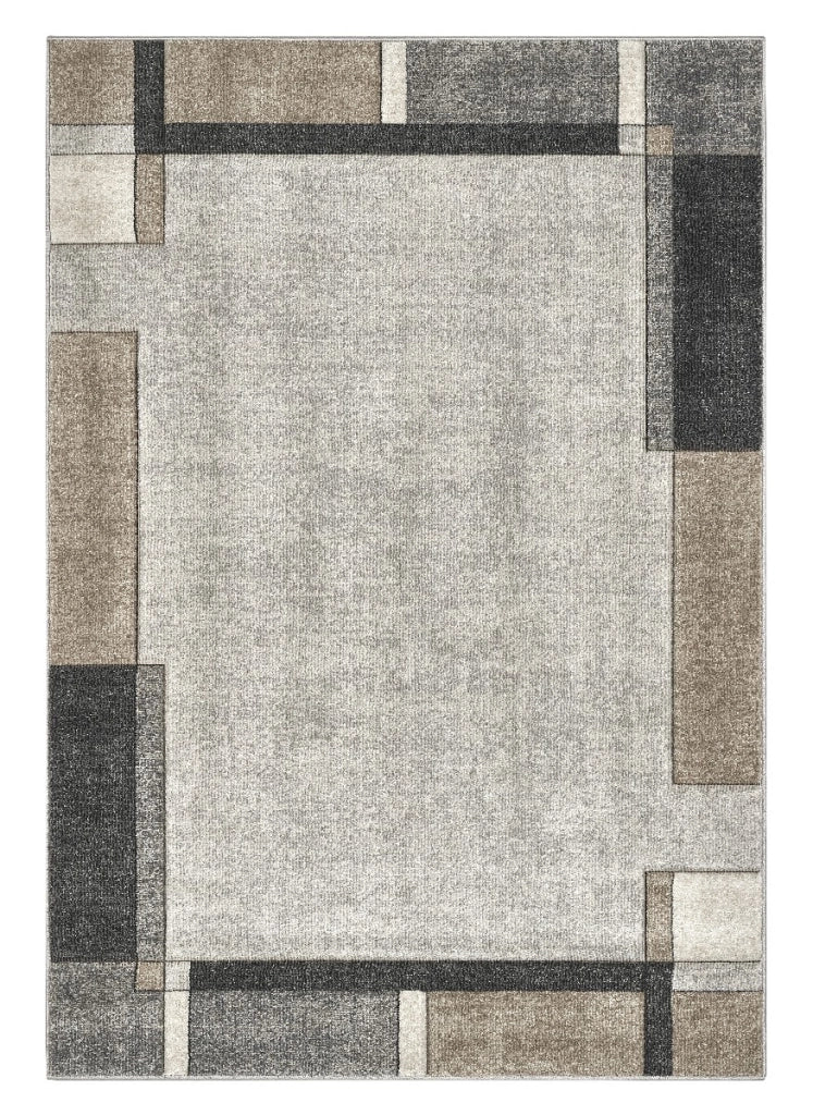 Tappeto FUNNY F8541 grigio beige cm.160x230 disegno cornice moderna geometrica