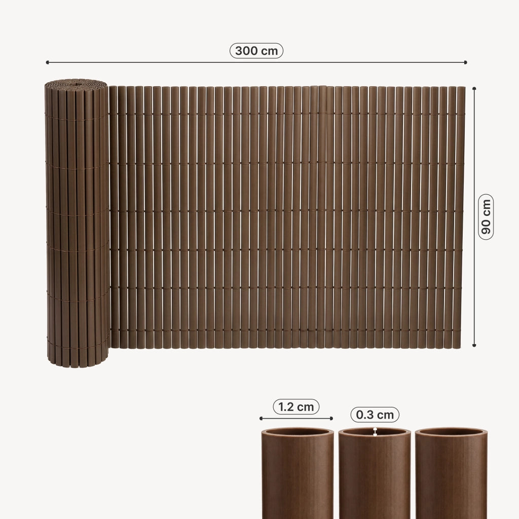 Frangivista a Tappetino Hidden in PVC Schermatura Esterna 90x300 cm Marrone [neu.haus]