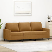 Divano a 3 Posti-Sofa 3 Posti Marrone 180 cm in Velluto 291014