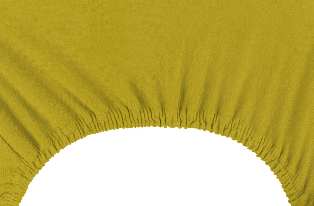 Lenzuolo Sotto Con Angoli Elastici 100% Puro Cotone  Giallo - Matrimoniale