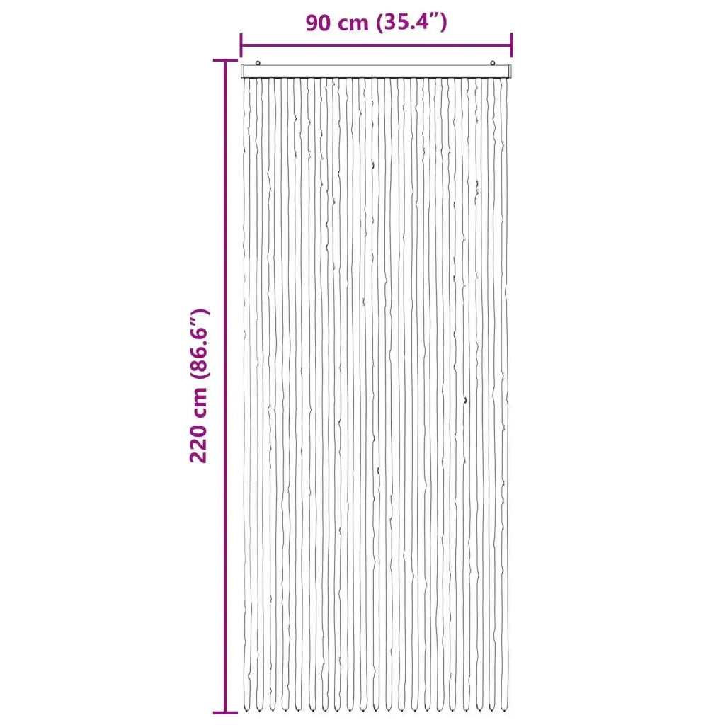 Tenda per insetti in chenille Grigio e Beige 90 x 220 cm 42034464