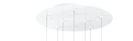 SOSPENSIONE BIANCO 8 LUCI TONDA VETRI BRONZO 1184BI-S8 T-BR