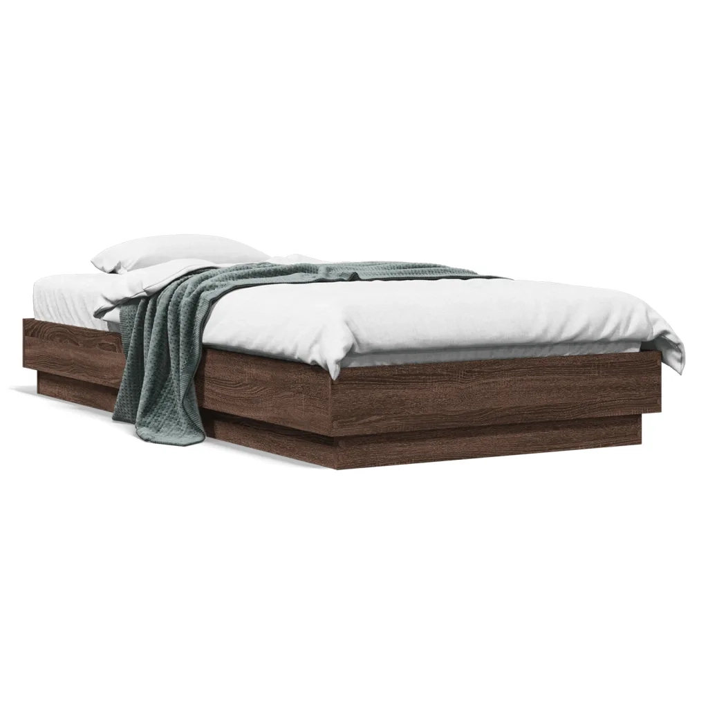 Giroletto senza Materasso-Struttura Letto Rovere Marrone 75x190cm in Truciolato 741376