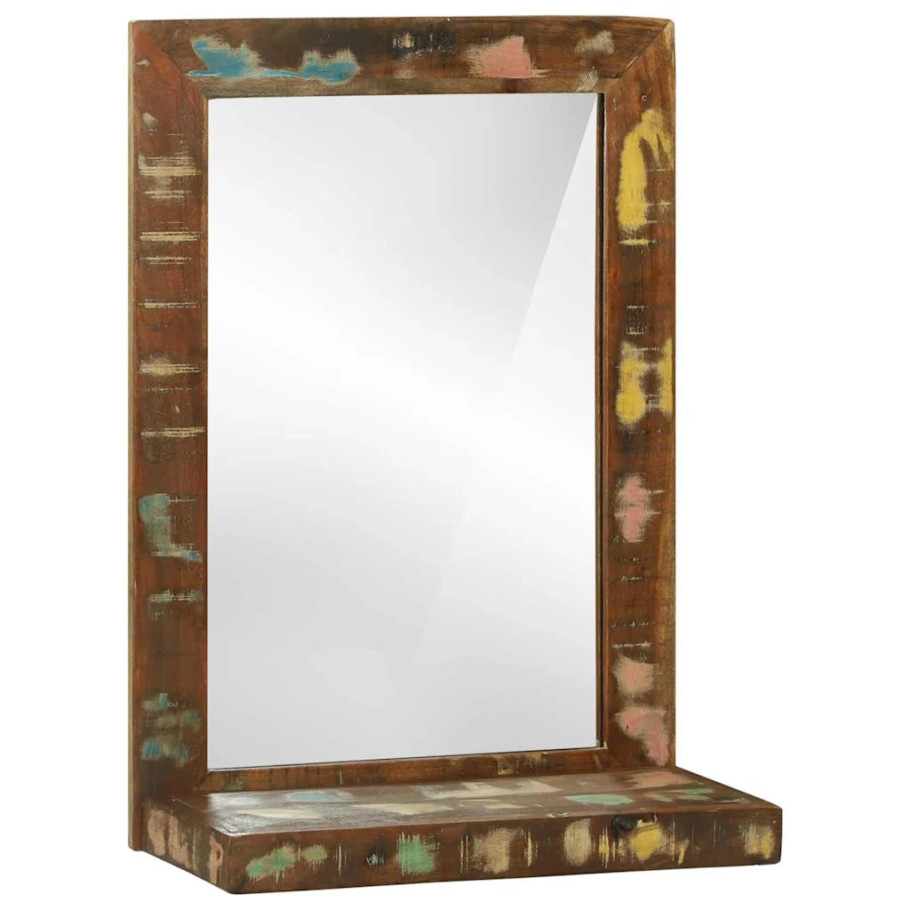 Specchio da Bagno | Specchio decorativo Marrone Legno Recuperato Massello