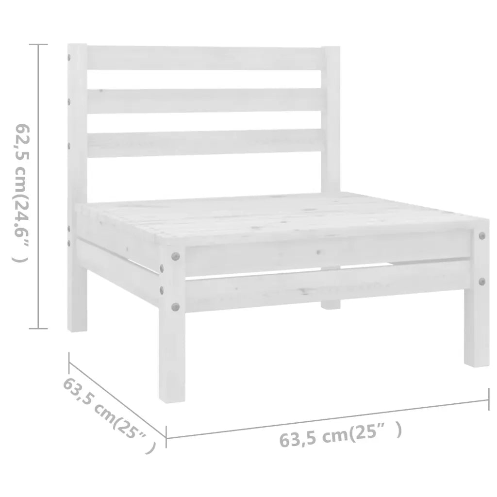 Set Salotto da Giardino 6 pz | Set di Mobili da Esterno in Legno Massello di Pino Bianco