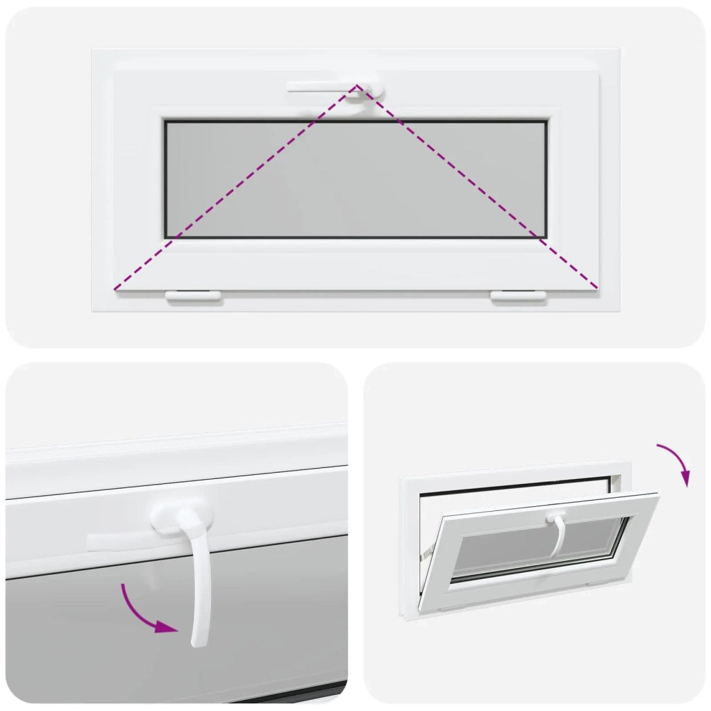 Finestra per Soffitta RISOR 80 x 40 cm PVC e Vetro Bianco CFW7268390