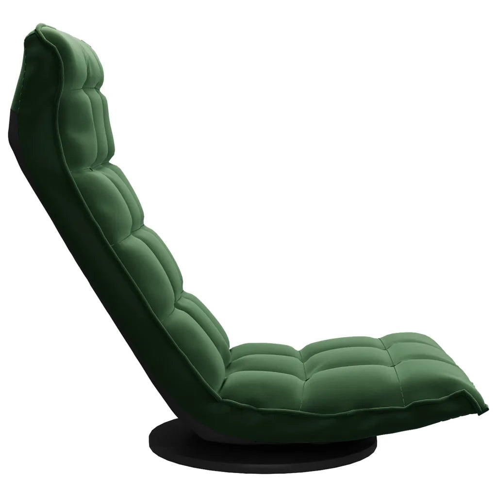 Sedia da Pavimento Girevole Verde Scuro in Velluto 336566