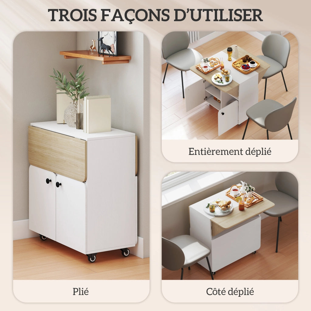 Tavolo da pranzo pieghevole 4 persone con ripiano ¨C zephmum ¨C 70x83x75 bianco