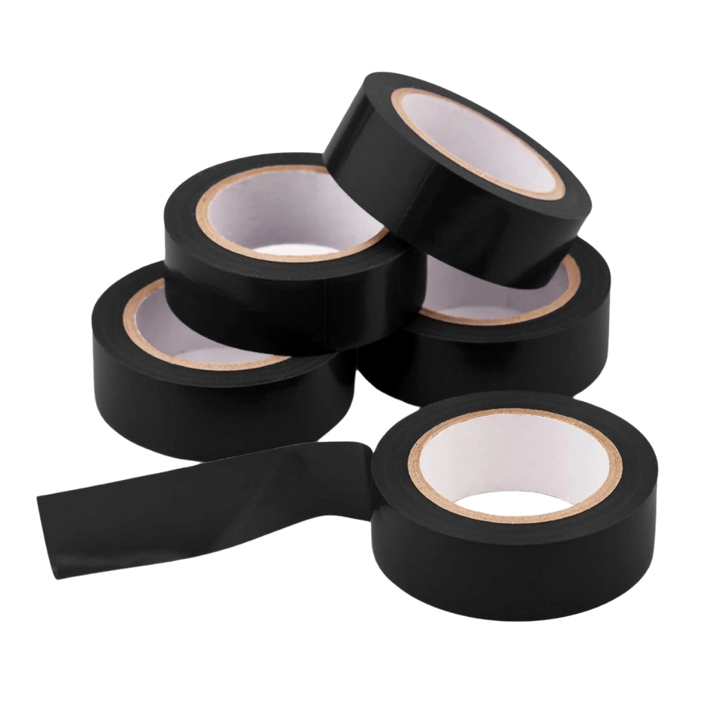 Kit nastro isolante in pvc autoestinguente multicolore per impianti sicuri *** colore nero, dimensioni 25 mm x 25 mt ...