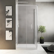 Box doccia slim 70x90cm con porta a libro e parete fissa profili cromati e vetro 6mm opaco h190| Portofino
