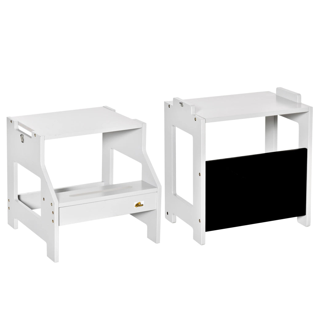 Torre apprendimento bambini convertibile scrivania con lavagna ¨C Xylo ¨C Grigio 42x44x86cm