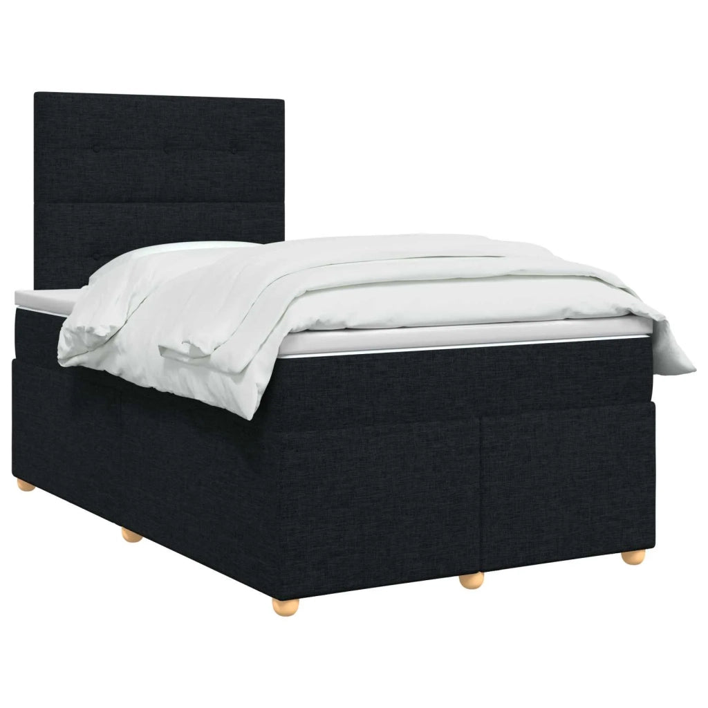 Letto box spring con materasso Nero 120 x 200 cm Tessuto 3455324