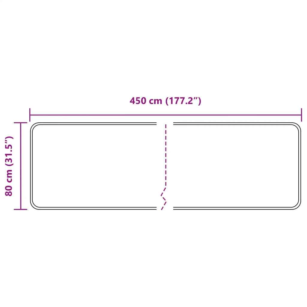 Runner Tappeto MARSA Grigio 80 x 450 cm Poliestere e PVC 42023357