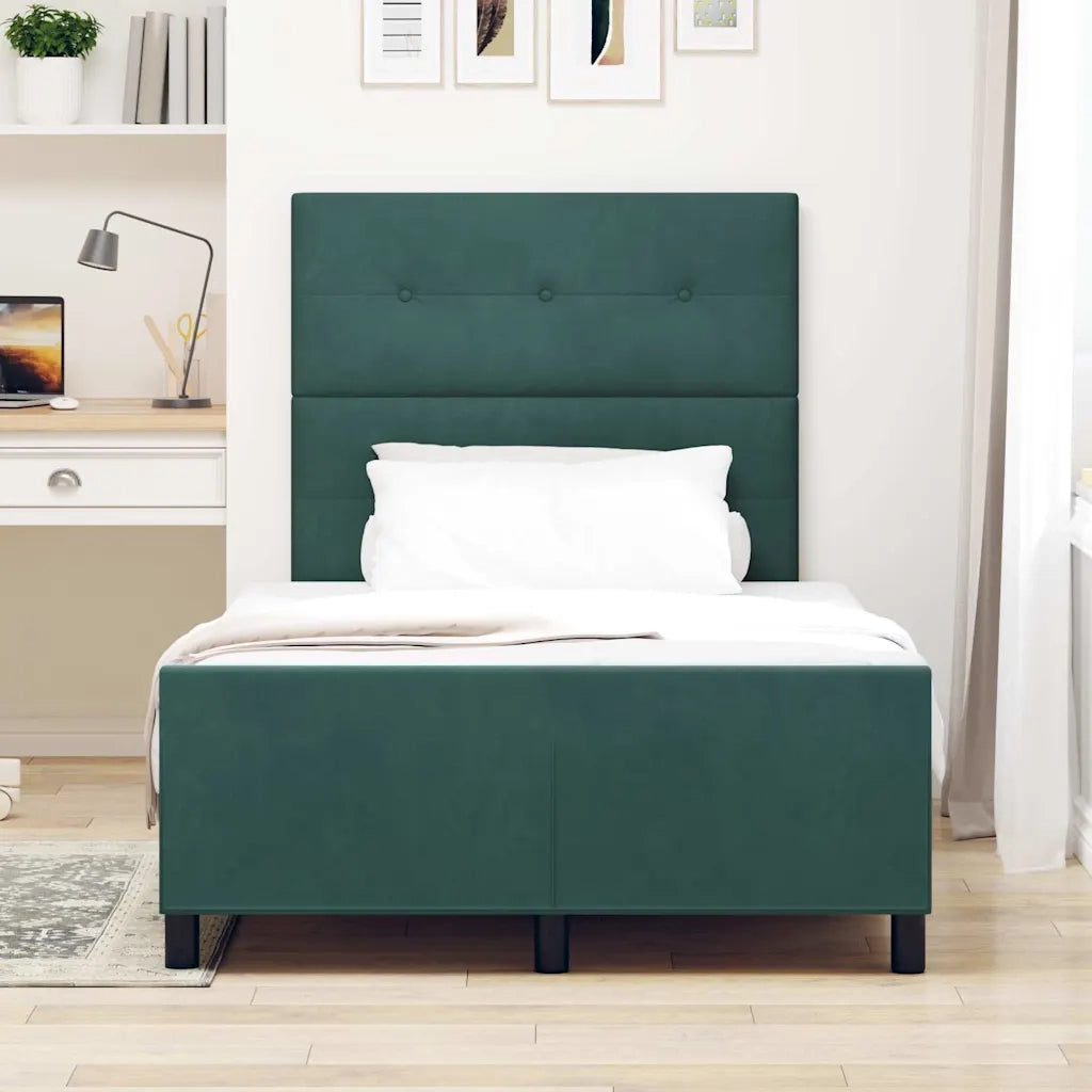 Letto a molle con testiera Verde Scuro 120 x 200 cm Velluto 3344936
