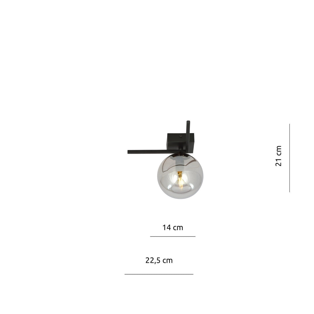 Plafoniera Emibig Imago 1 luce E14 nero grafite metallo
