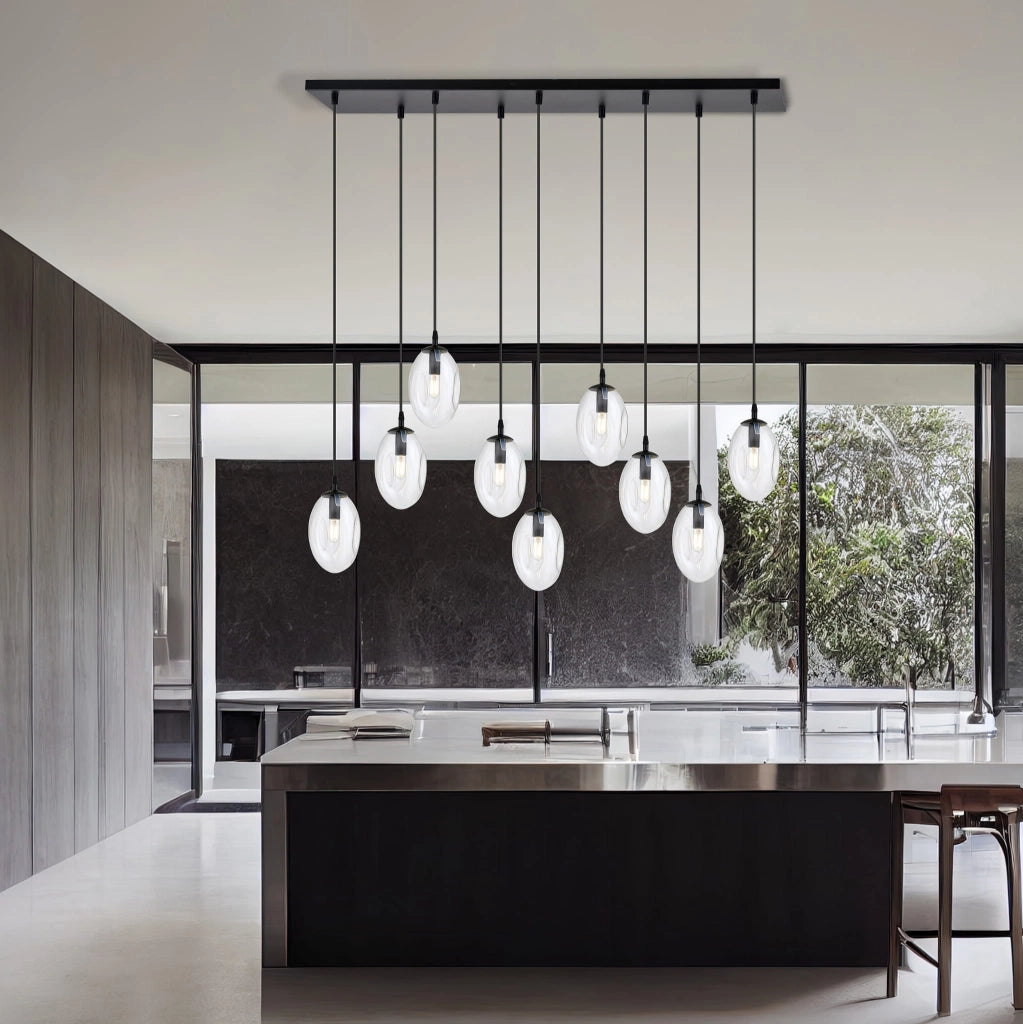 Lampadario Emibig Astral 9 9xE14 vetro trasparente