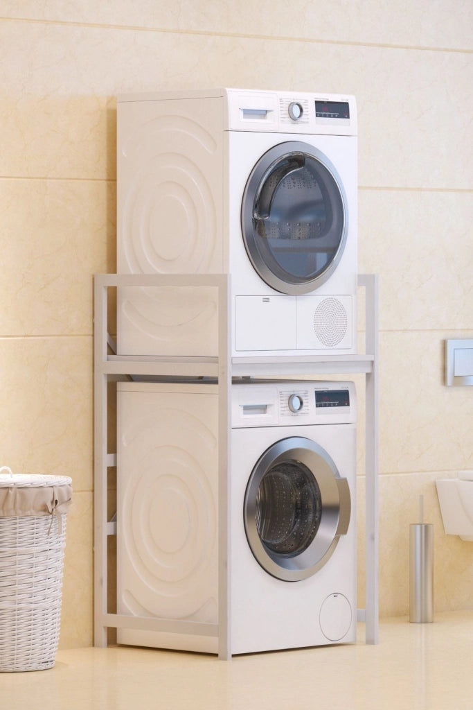 Mobile lavatrice in metallo "Junior" - 70 x 60 x 116 cm - Bianco