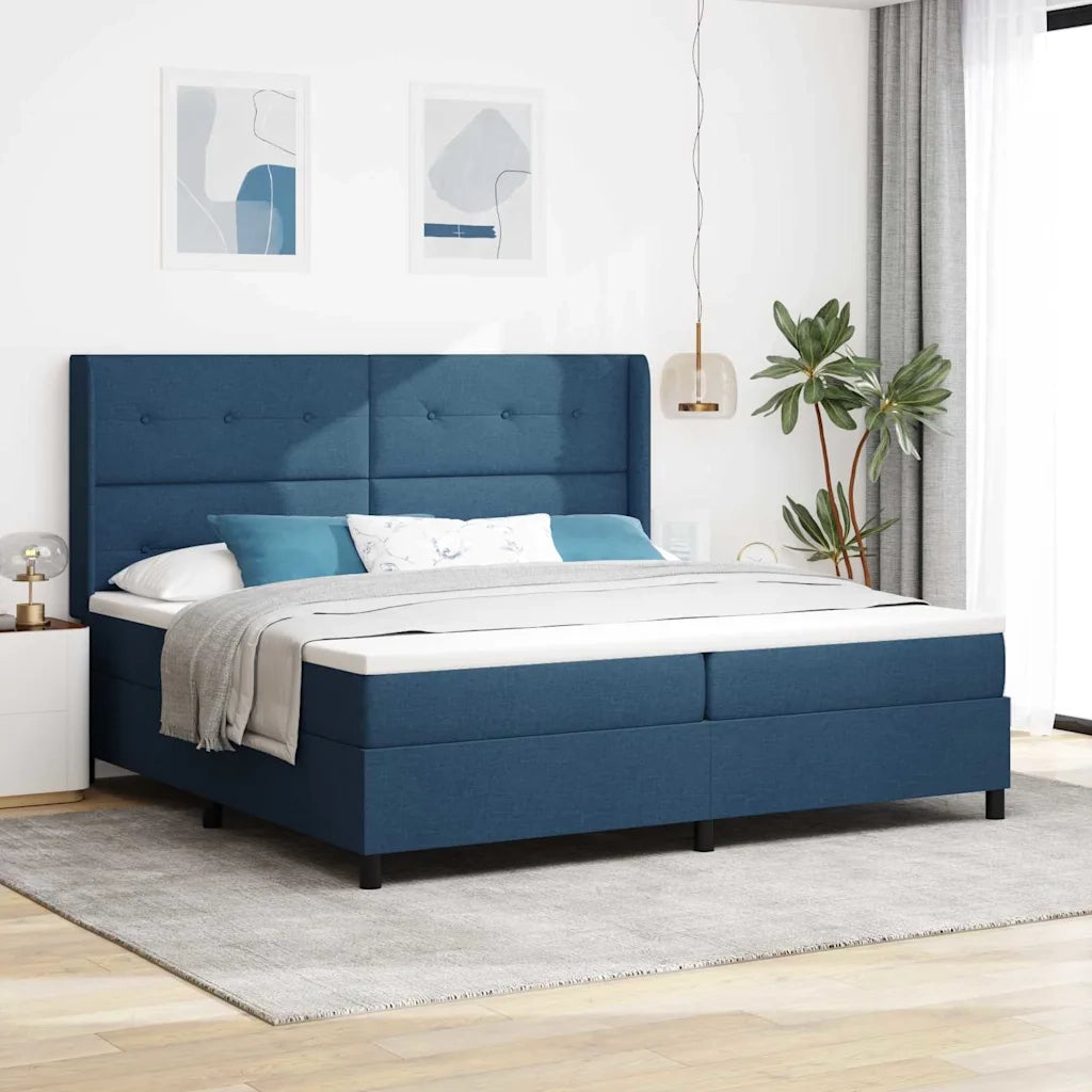 Letto a molle con materasso Blu 200 x 200 cm Tessuto 3341671