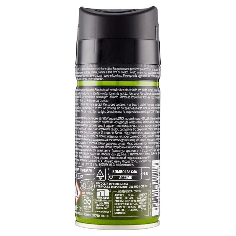 MALIZIA DEODORANTE SPRAY UOMO 150 ML VETYVER