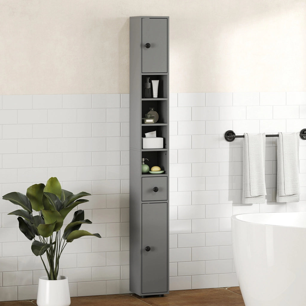 Armadietto Bagno con Cassetto e Ripiani ¨C Minimal ¨C Grigio 60x30x30
