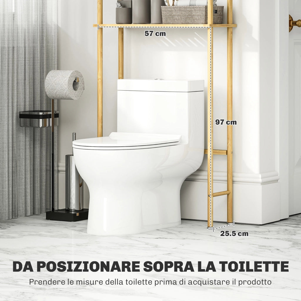 Mobile Sopra WC a 3 Ripiani in Bamb¨´ ¨C zephmum ¨C 63.5x25.5x181